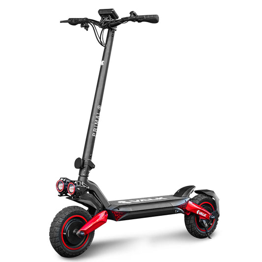 VALK Primal 9 Dual Motor Electric Scooter, 1600W, AU Compliant, for Extreme Hill Climbing, Black/Red