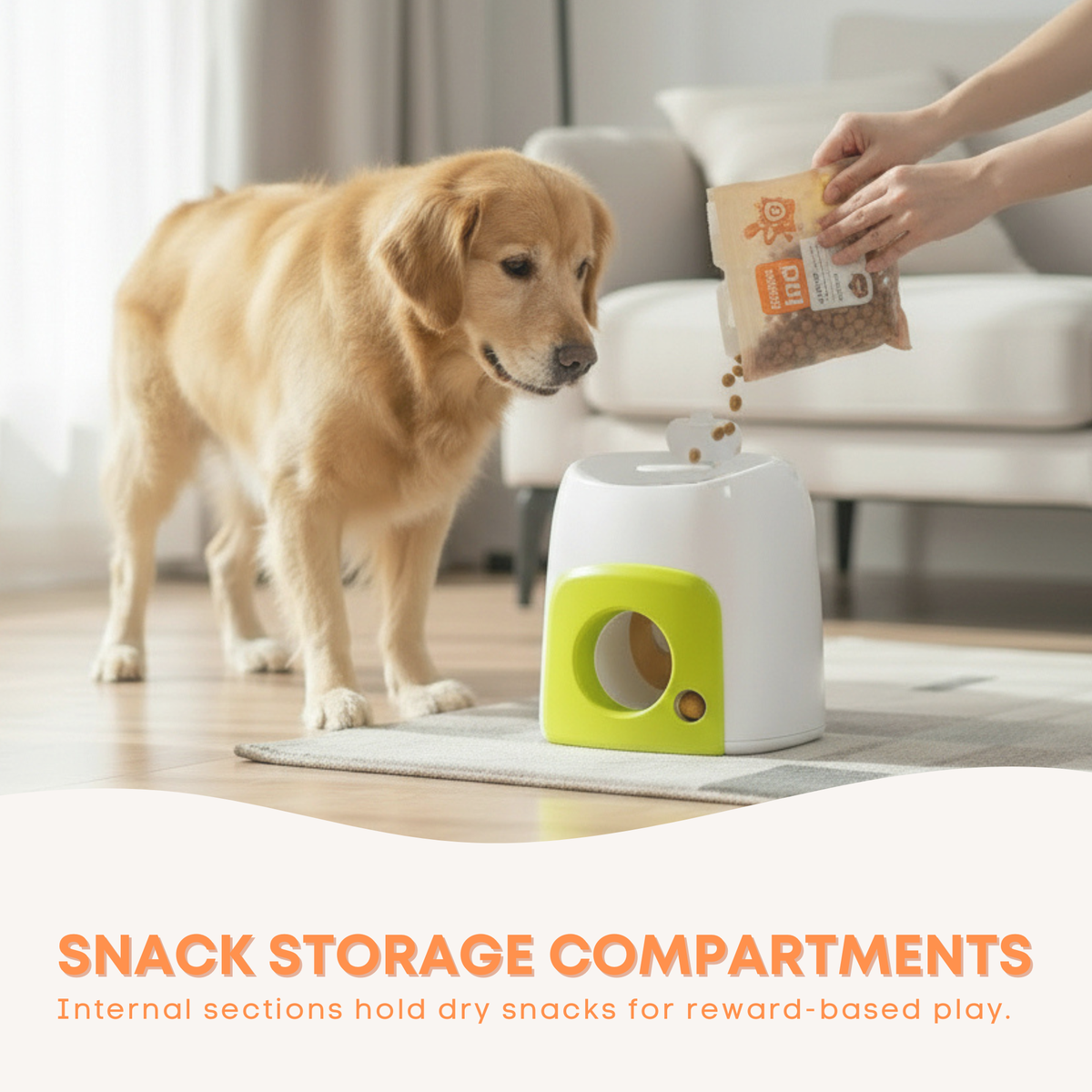 AFP Interactive Treat Reward Dog Toy - Enrichment Play Ball Drop Snack Dispenser