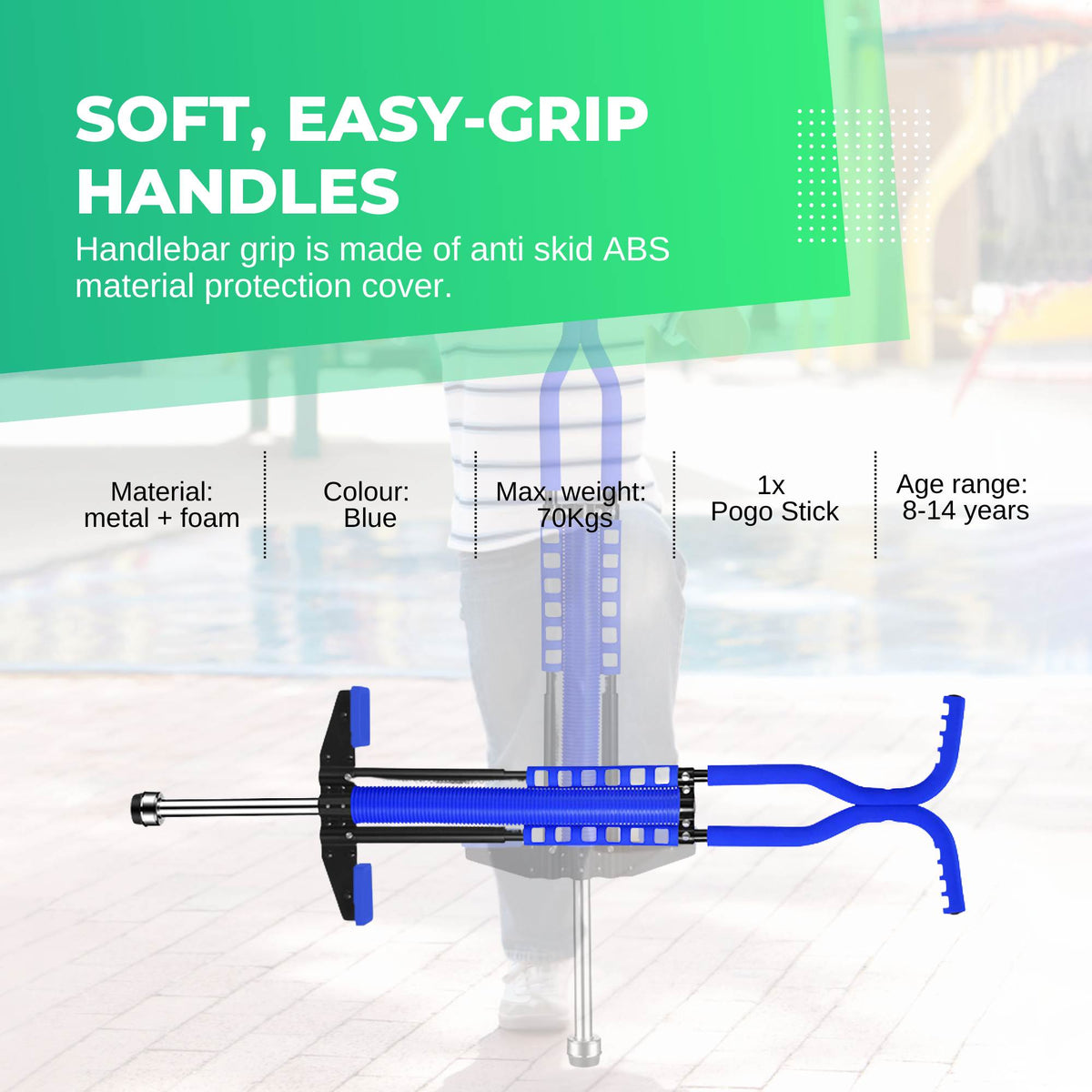 Blue Pogo Stick Kids - Childrens Jumping Jackhammer Exercise Hopper Toy