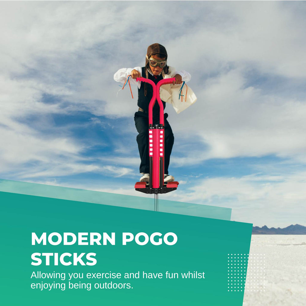 Red Pogo Stick Kids - Childrens Jumping Jackhammer Exercise Hopper Toy