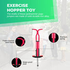 Red Pogo Stick Kids - Childrens Jumping Jackhammer Exercise Hopper Toy