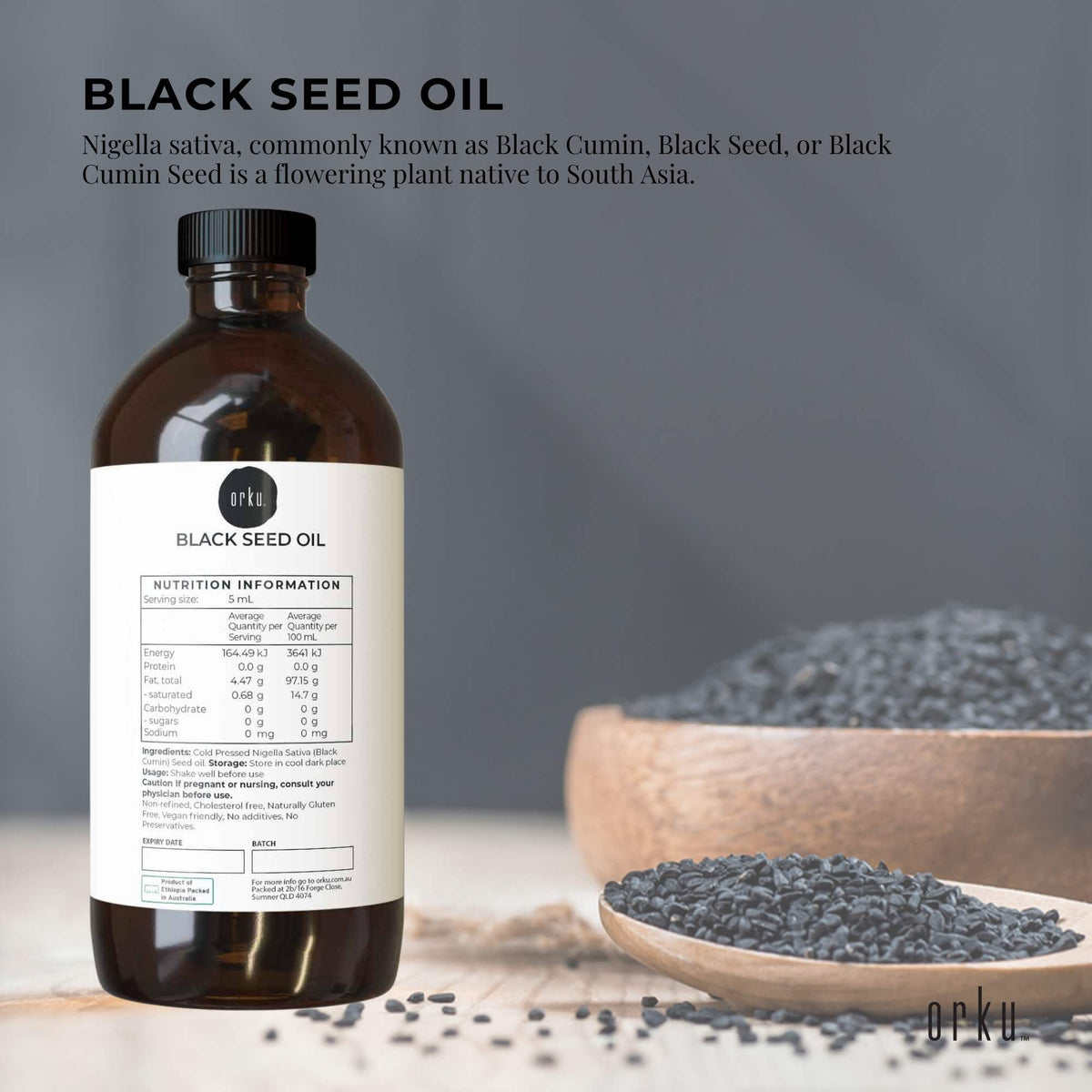 500ml Pure Black Seed Oil - 100% Ethiopian Nigella Sativa Cumin Cold Pressed
