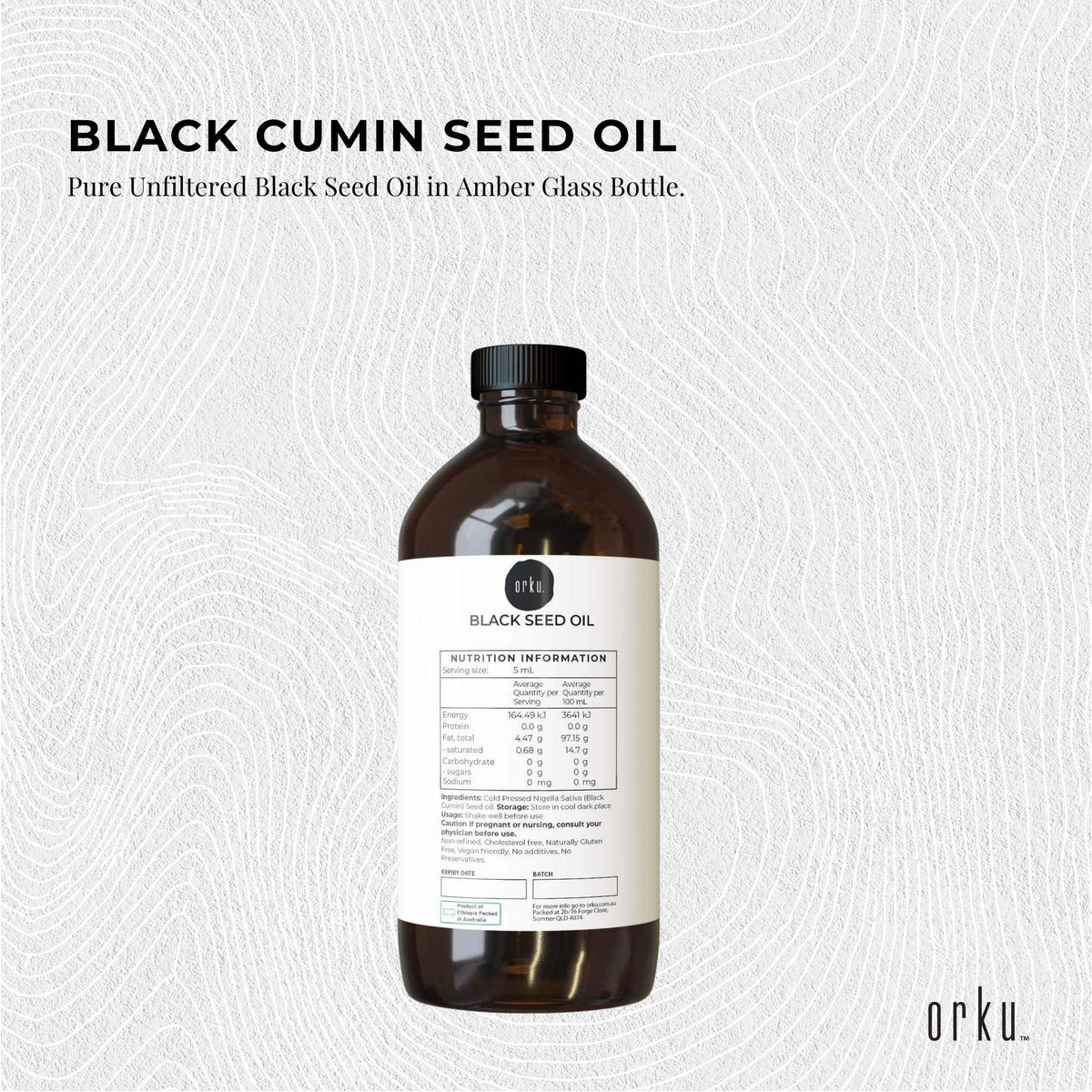 500ml Pure Black Seed Oil - 100% Ethiopian Nigella Sativa Cumin Cold Pressed
