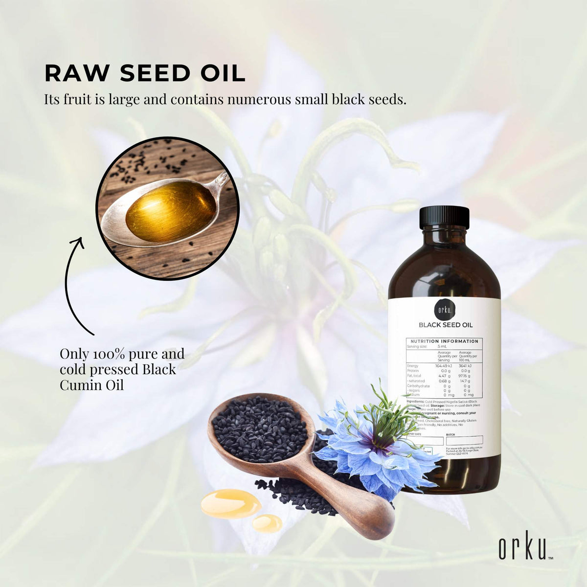 500ml Pure Black Seed Oil - 100% Ethiopian Nigella Sativa Cumin Cold Pressed