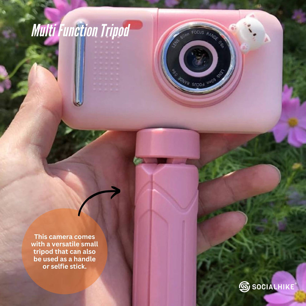 Kids HD Digital Camera Pink - Children's Selfie Photo Video 2.4 Inch Screen