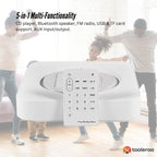 Tooleroo Wall Mountable CD Player Speaker - Bluetooth HiFi FM Radio White