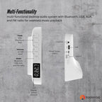 Tooleroo USB Rechargeable Desktop CD Player Speaker – Bluetooth Portable White