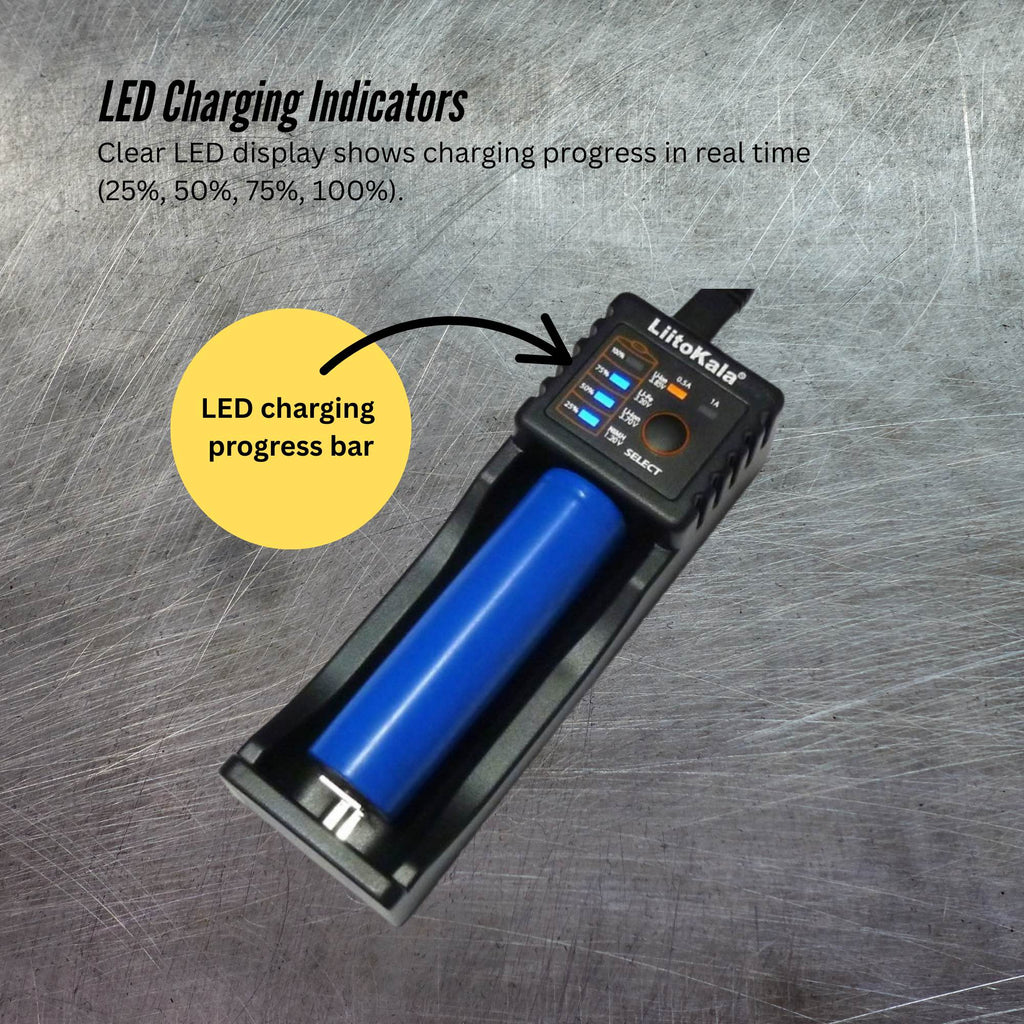LiitoKala Lii-100 Smart Battery Charger - USB Output for 18650 AA AAA Li-ion NiMH