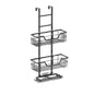 Kitchee 3 Tier Shower Caddy Over Door Bathroom Hanging Shelf Storage Rack Black