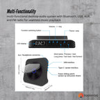 Tooleroo USB Rechargeable Desktop CD Player Speaker – Bluetooth Portable Black