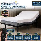 Therapedic Advance Double Adjustable Bed Frame Base with Head Tilt, Massage, USB & Wireless Remote