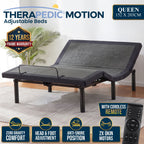 Therapedic Motion Queen Adjustable Bed Base Electric Motorised Frame with Wireless Remote & Preset