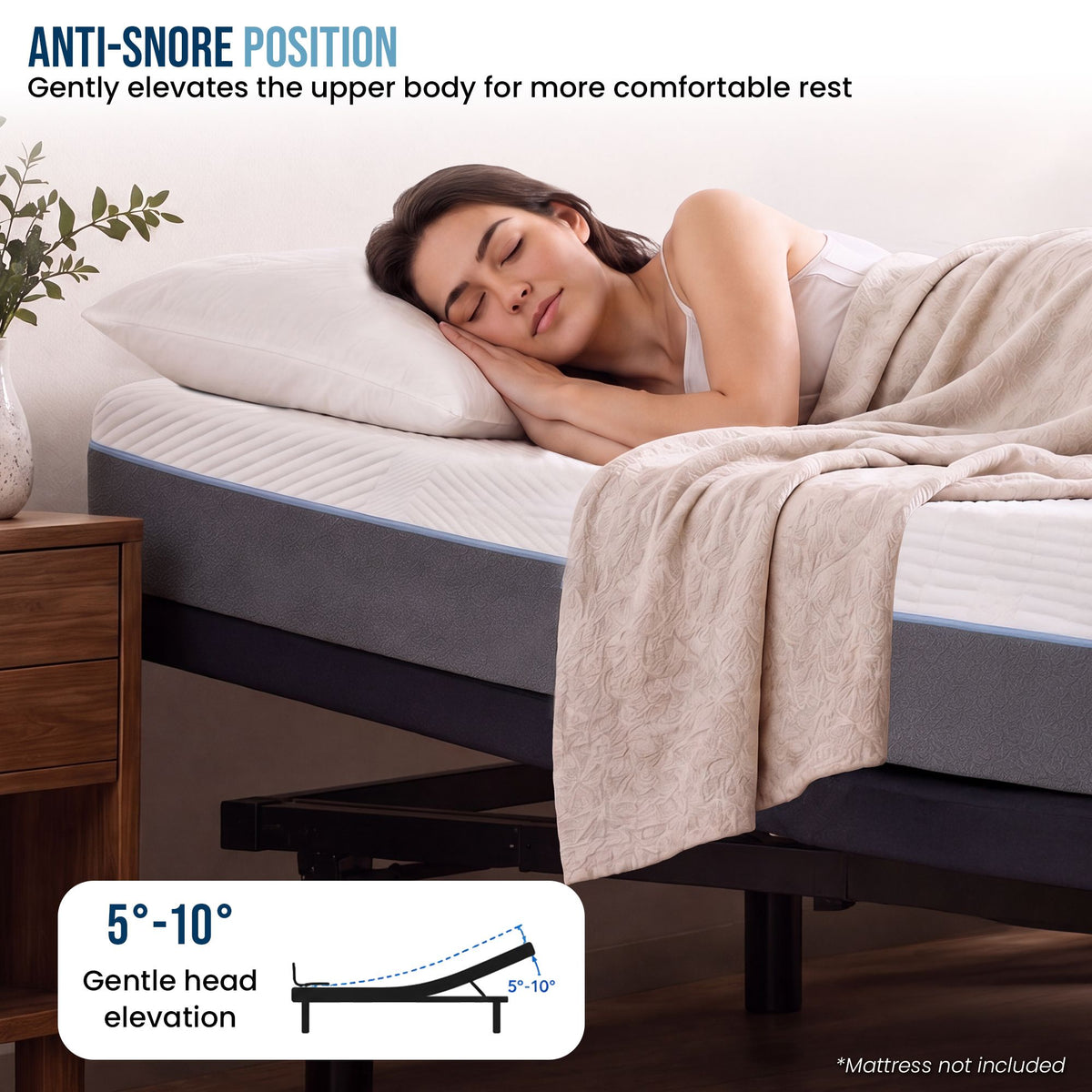 Therapedic Motion Queen Adjustable Bed Base Electric Motorised Frame with Wireless Remote & Preset
