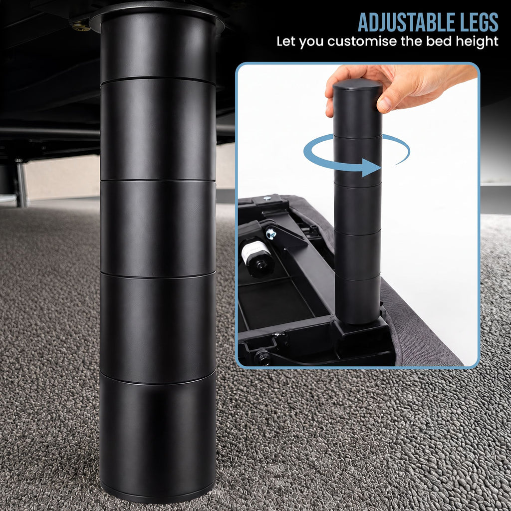Therapedic Versa Electric Long Single Adjustable Bed Base Frame with Massage Dual Motor Zero Gravity & Wireless Remote