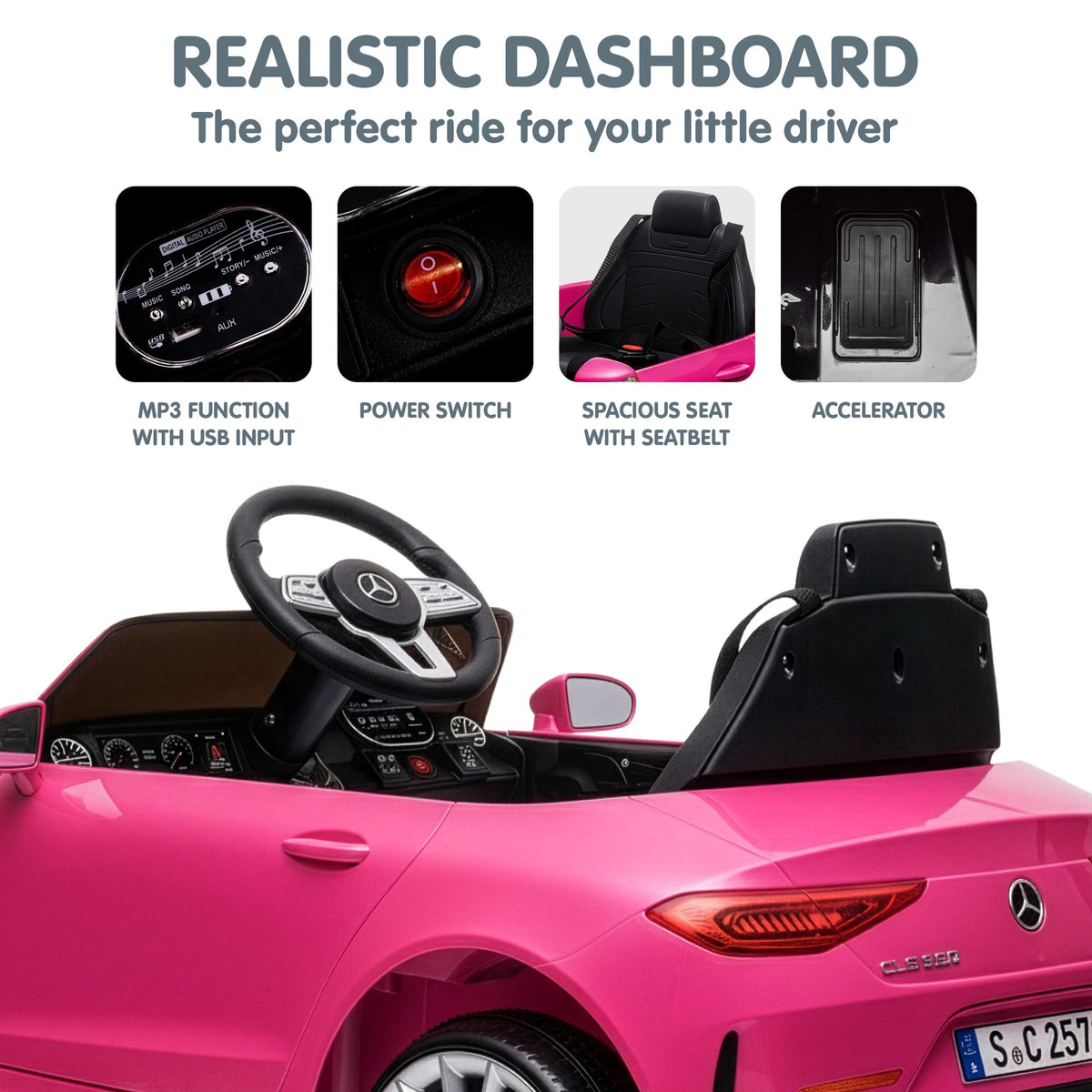 Kahuna Mercedes Benz CLS 350 Kids Electric Ride On Car with Remote Control - Pink