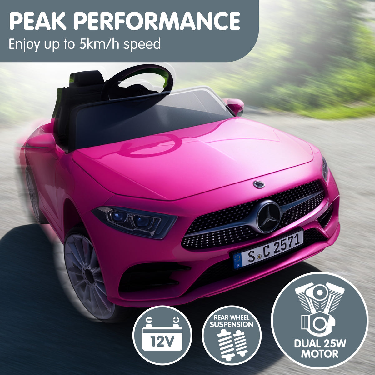 Kahuna Mercedes Benz CLS 350 Kids Electric Ride On Car with Remote Control - Pink