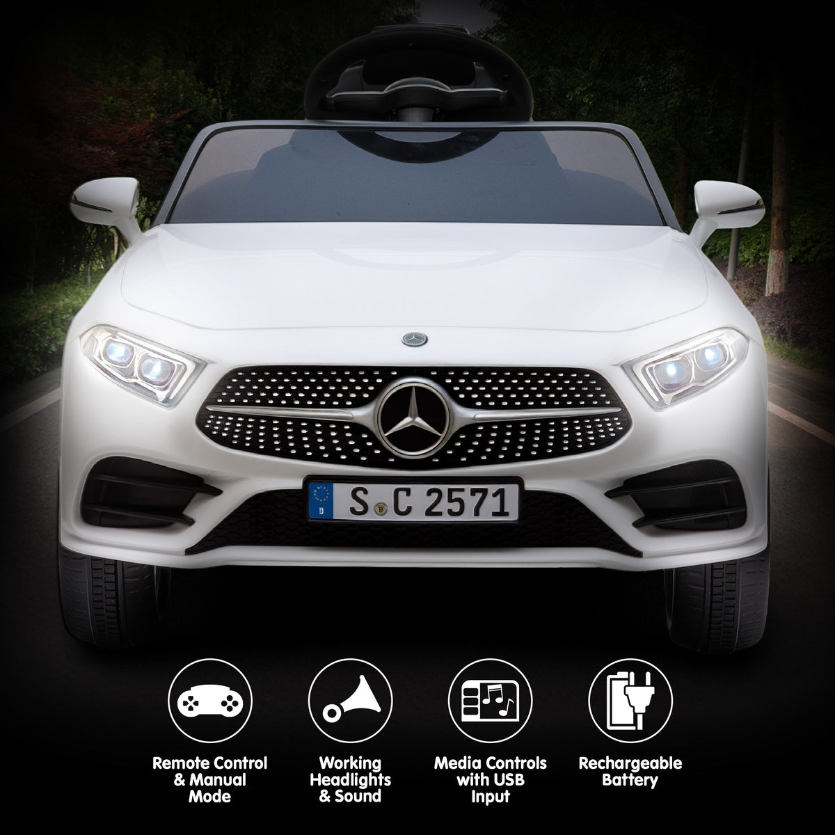 Kahuna Mercedes Benz CLS 350 Kids Electric Ride On Car with Remote Control - White