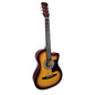 Karrera 38in Acoustic Guitar Steel Strings Carry Bag Shoulder Strap Sun Burst