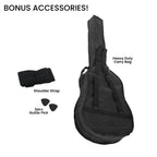 Karrera 38in Cutaway Acoustic Guitar with guitar bag - Blue Burst