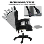 Sarantino Cueva Reclining High Back Office Gaming Chair Black Retractable Footrest Computer Seat