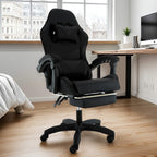 Sarantino Cueva Reclining High Back Office Gaming Chair Black Retractable Footrest Computer Seat