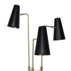 Sarantino Modern 3 Light Metal Shade Floor Lamp Black & Brass Tall Standing Lamp for Living Room Bedroom