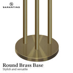 Sarantino Modern 3 Light Metal Shade Floor Lamp Black & Brass Tall Standing Lamp for Living Room Bedroom