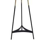 Sarantino Modern Tripod Floor Lamp Gold Black Gradient Standing Light with Linen Drum Shade for Living Room Office