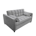 Sarantino Quincy 2-Seater Velvet Sofa Bed in Dark Grey with Wooden Frame and Tufted Design