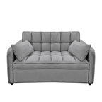 Sarantino Quincy 2-Seater Velvet Sofa Bed in Dark Grey with Wooden Frame and Tufted Design