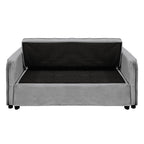Sarantino Quincy 2-Seater Velvet Sofa Bed in Dark Grey with Wooden Frame and Tufted Design