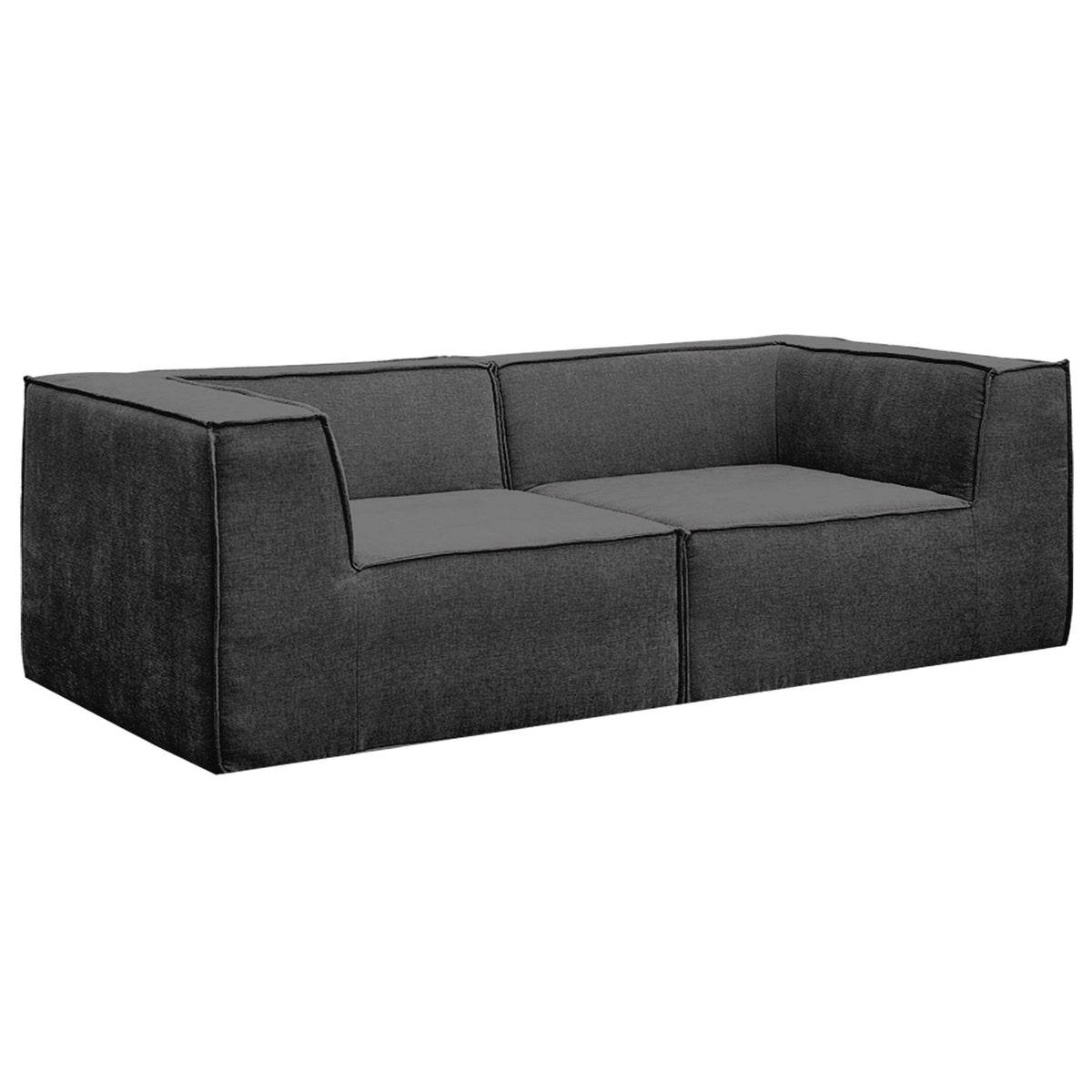 Sarantino Novi 3-Seater Modular Sofa with Ottoman in Black Non-Slip Bottom Lounge