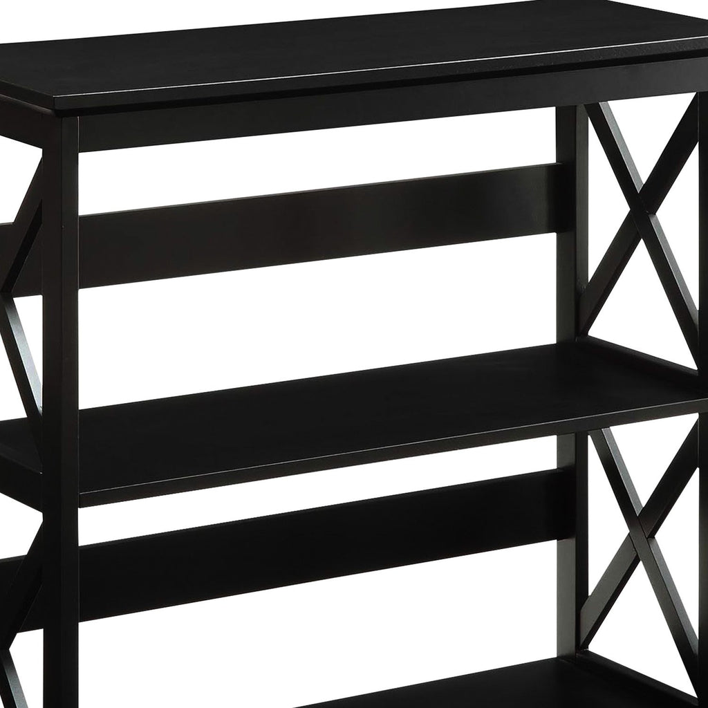 Sarantino Lucas 3-Tier Bookshelf Display Rack in Black