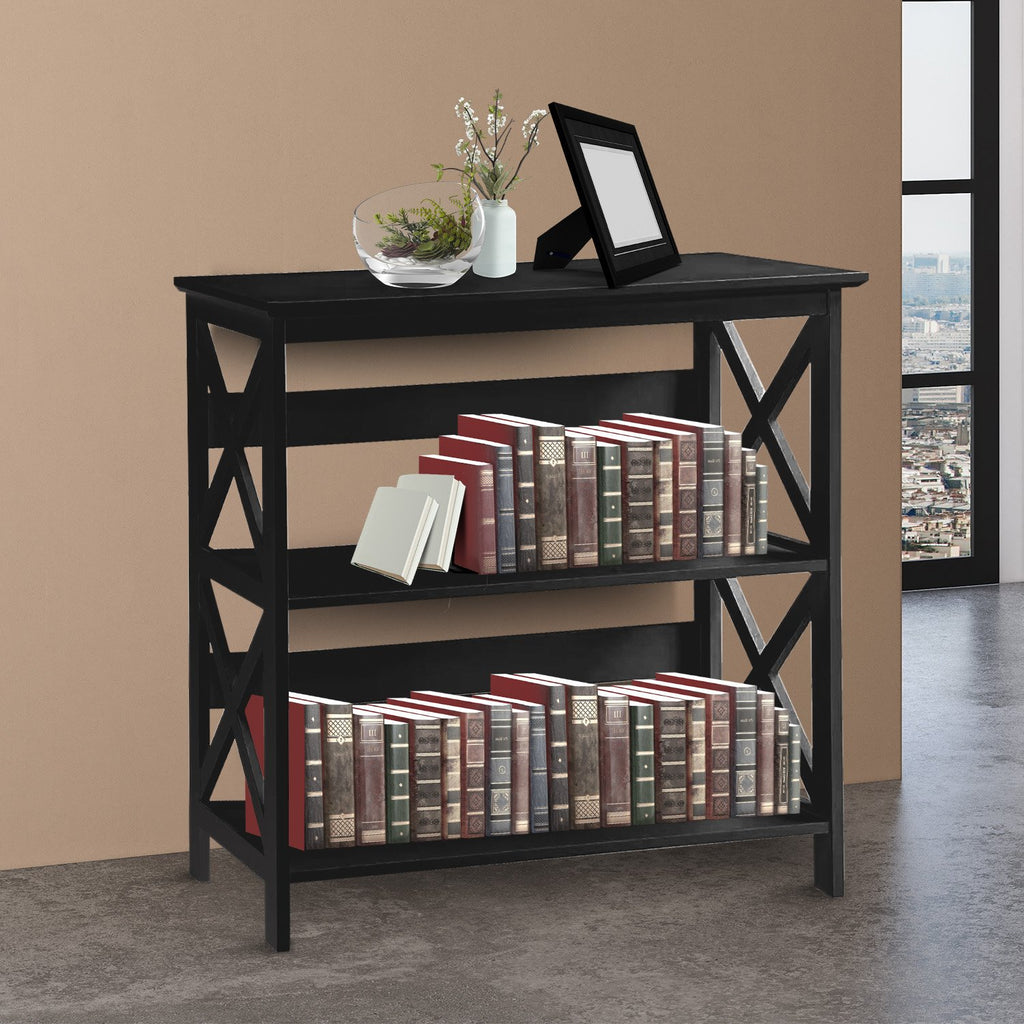 Sarantino Lucas 3-Tier Bookshelf Display Rack in Black
