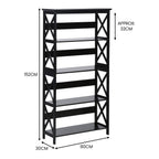 Sarantino Daphne 5-tier Cross Panel Bookshelf