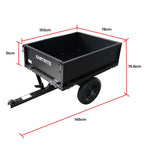 Kartrite Heavy Duty Dump Cart 270kg Capacity Pneumatic Tyres Quick Release Pedal Removable Tailgate Trailer for Garden