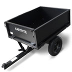 Kartrite Heavy Duty Dump Cart 270kg Capacity Pneumatic Tyres Quick Release Pedal Removable Tailgate Trailer for Garden