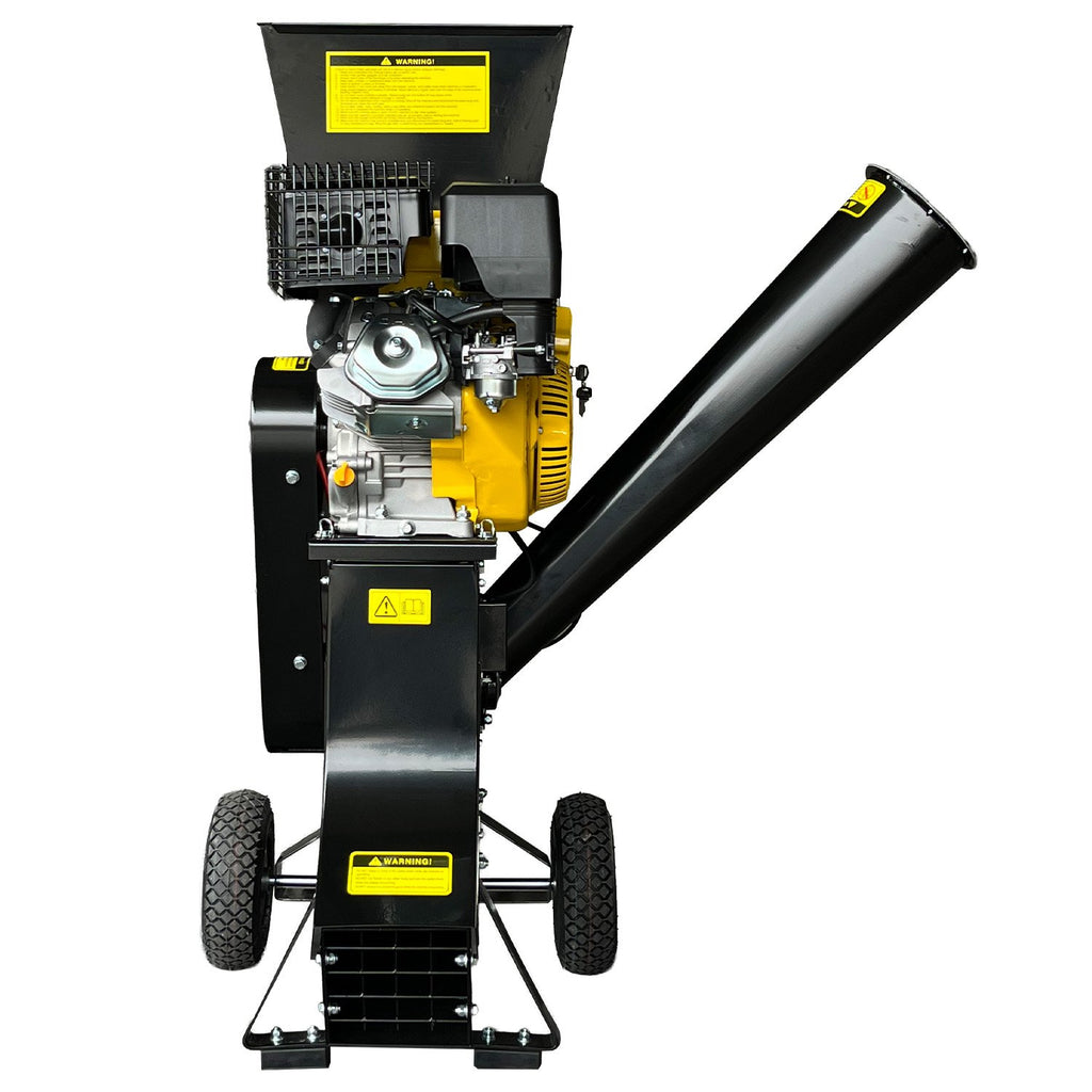 Ducar 89mm Key Electric Start Wood Chipper 420cc 15hp 4-stroke Engine Unleaded Petrol Garden Shredder Mulcher Grinder - 601c Black