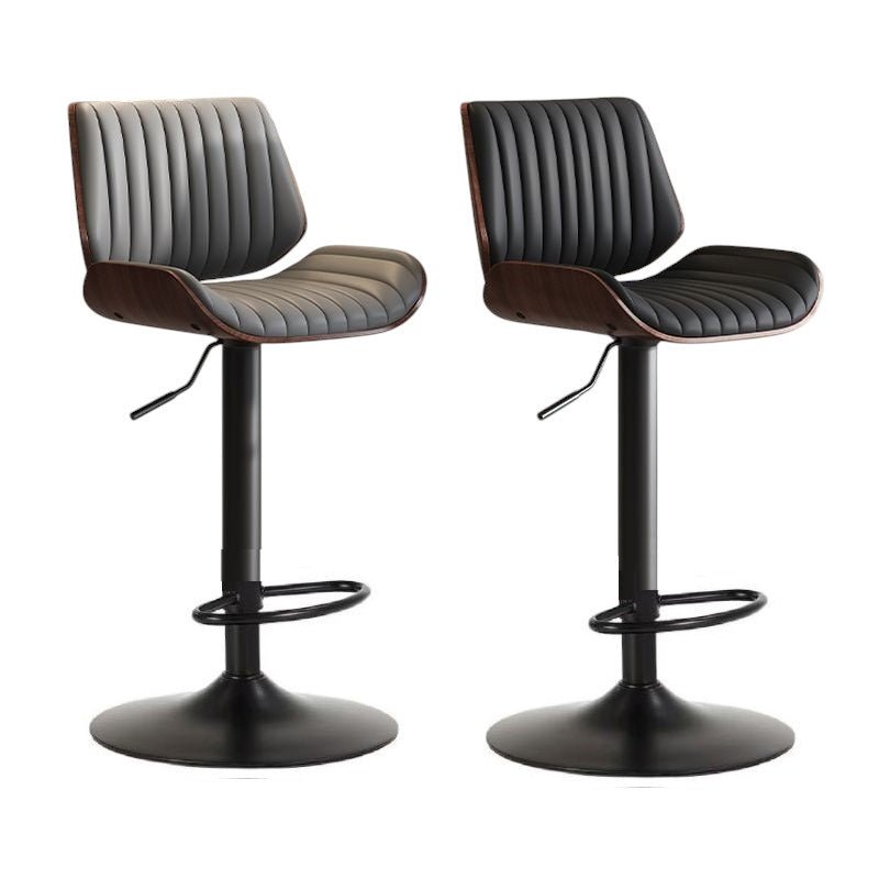 SERENITà European Wooden Modern Bar Stools Bistro Stool with Rotating and Aerodynamic Multi-levelled (Grey)