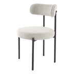 Luxe Boucle Cushioned Elsa Dining Chairs in White Quartz