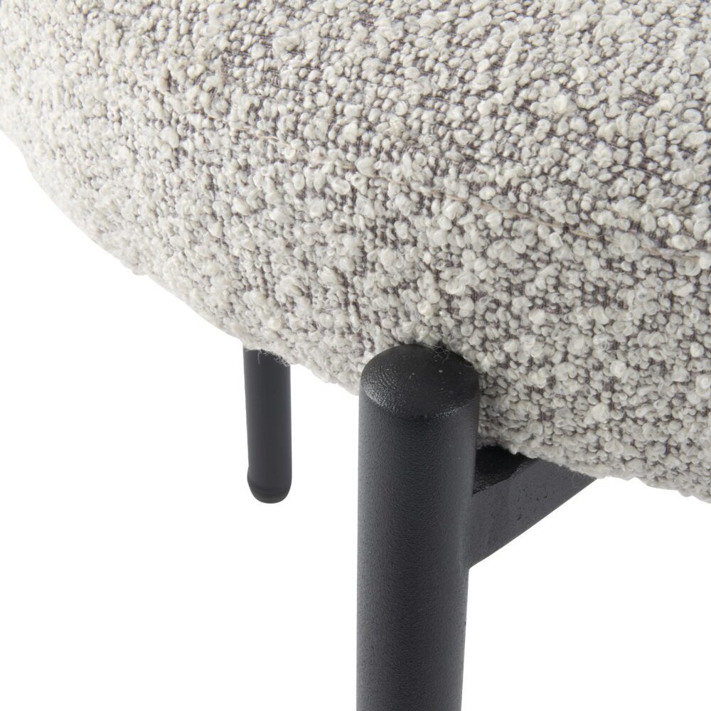 Luxe Boucle Cushioned Elsa Dining Chairs in White Quartz