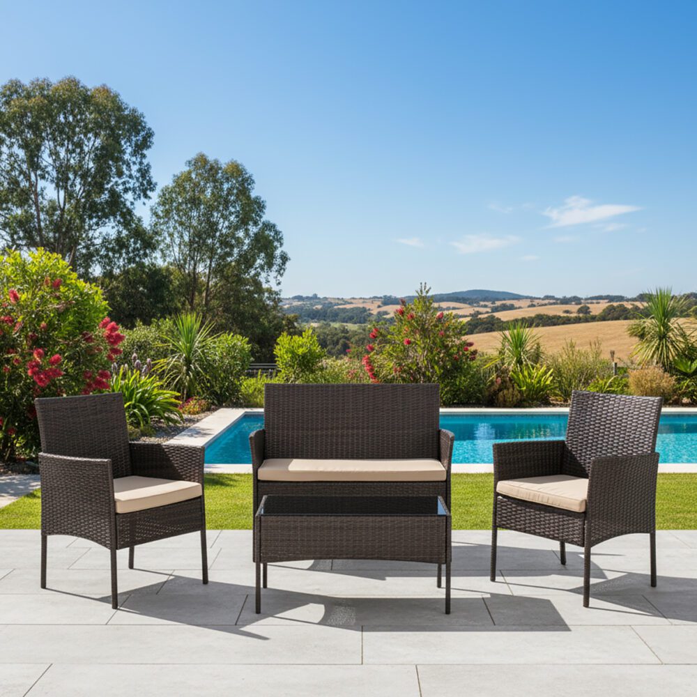 Breeze 4-Seat Wicker Outdoor Lounge Set
