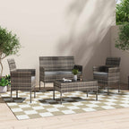 4 Seater Wicker Outdoor Lounge Set – Mixed Grey