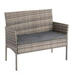 4 Seater Wicker Outdoor Lounge Set – Mixed Grey