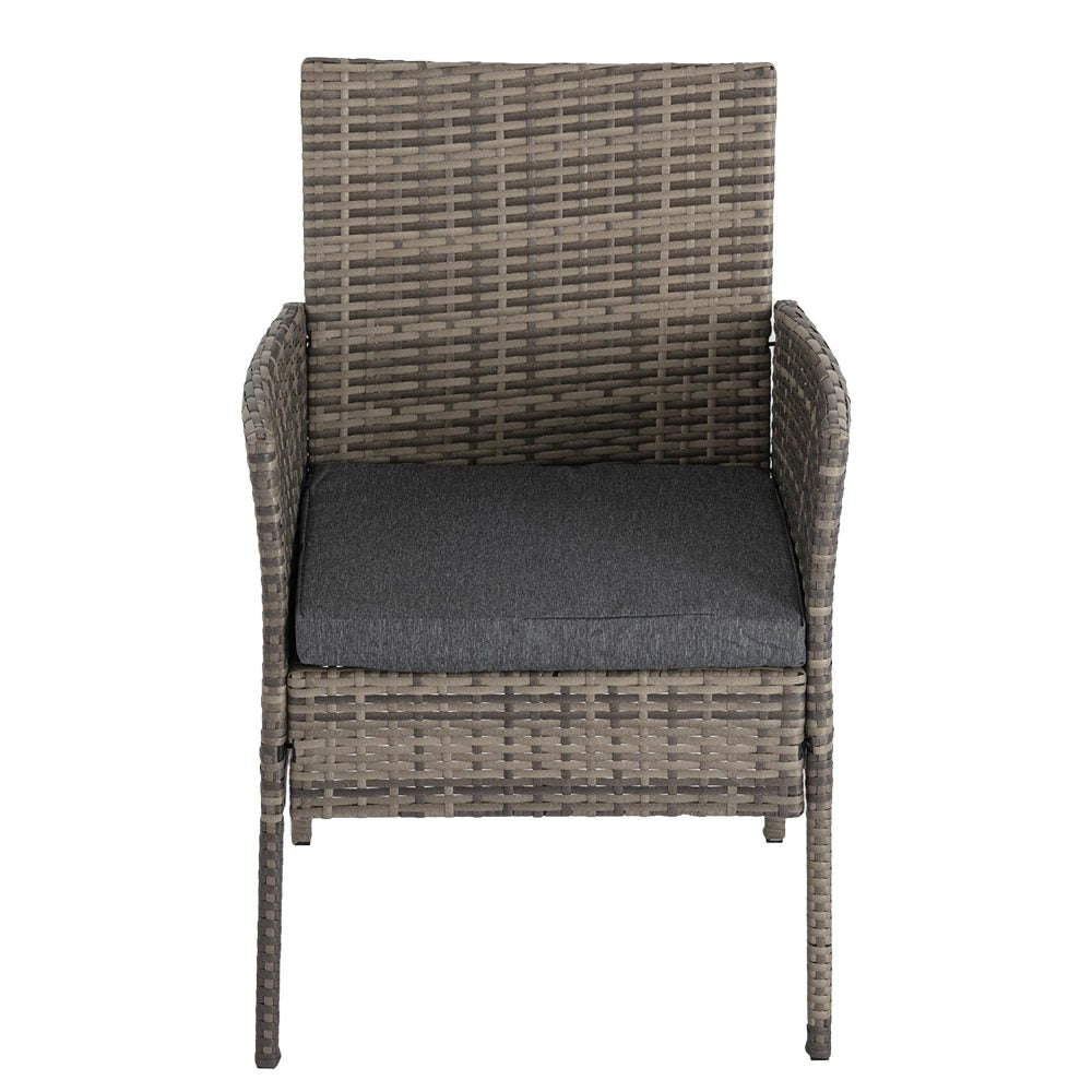 4 Seater Wicker Outdoor Lounge Set – Mixed Grey