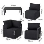 Alfresco Contemporary All-Weather Lounge Set – White