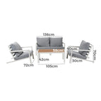 Aidan Garden Furniture Set in White — 5 pieces