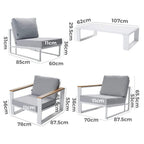 5 Seater Grandeur Lounge Suite – White