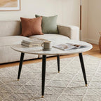 Minimalist Marble Effect Round Coffee Table
