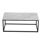 Industrial Style Marble Effect Rectangular Coffee Table